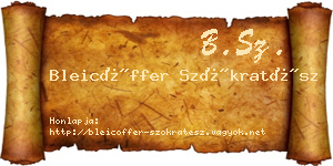 Bleicöffer Szókratész névjegykártya